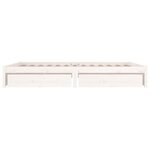 vidaXL Cadre de lit sans matelas avec tiroirs blanc