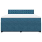 vidaXL Sommier à lattes de lit et matelas bleu 180x200 cm velours