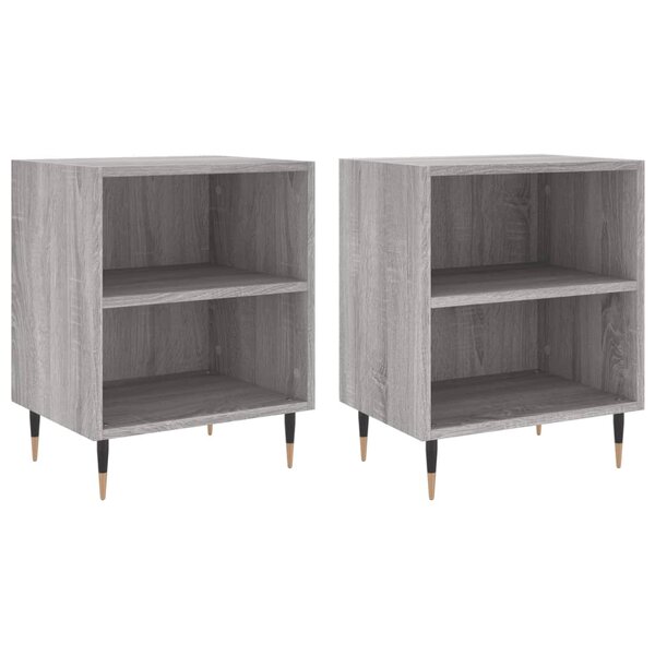 vidaXL Tables de chevet 2 Pièces sonoma gris 40x30x50cm bois d'ingénierie