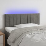vidaXL Tête de lit à LED Gris clair 90x5x78/88 cm Velours