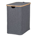 Panier à linge en bambou gris foncé 54 x 33 x 54 cm