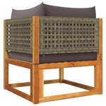 vidaXL Salon de jardin avec coussins 7 Pièces bois massif d'acacia