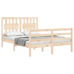 vidaXL Cadre de lit avec tête de lit 140x200 cm bois massif