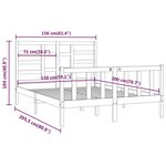 vidaXL Cadre de lit sans matelas 150x200 cm bois massif