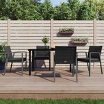 vidaXL Ensemble à manger de jardin 5 Pièces coussins résine tressée acier