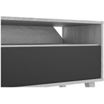 Ensemble meuble TV modulable - Blanc Artik et gris ciment - 260 x 33 x 184 cm