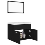 vidaXL Ensemble de meubles de salle de bain Noir Aggloméré