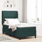 Lit Box Spring vidaXL avec Matelas Vert Foncé 80x200 cm Velours