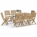 vidaXL Ensemble à manger de jardin 9 Pièces bois d'acacia solide