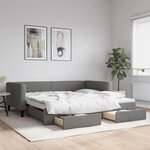 vidaXL Lit de jour avec gigogne et tiroirs sans matelas 100x200 cm