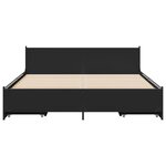 vidaXL Cadre de lit avec tiroirs sans matelas noir 120x190 cm