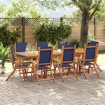 vidaXL Ensemble à manger de jardin 9Pièces bois d'acacia solide textilène
