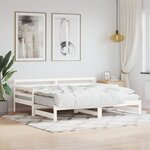 vidaXL Lit de jour avec lit gigogne blanc 90x190 cm bois de pin massif