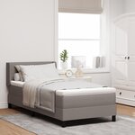 Lit à ressorts vidaXL avec matelas Taupe 100x200 cm Tissu