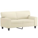 vidaXL Canapé 2 places avec oreillers crème 120 cm similicuir