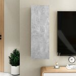 vidaXL Meuble TV Gris béton 30 5x30x90 cm Bois d’ingénierie