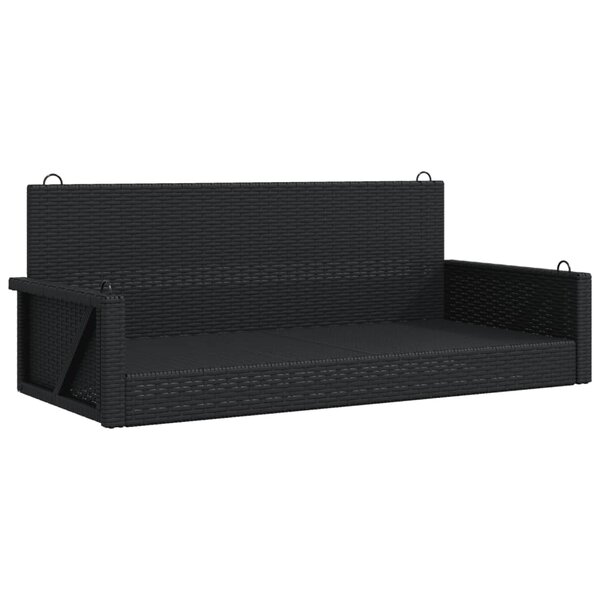 vidaXL Balancelle noir 119x56x48 cm résine tressée