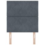 vidaXL Tête de Lit Blocs en Diamant Gris Foncé 80 cm Velours