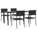 vidaXL Ensemble à manger de jardin 5 Pièces noir résine tressée et acier