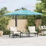 vidaXL Parasol de jardin avec mât en acier bleu 246x246x230 cm