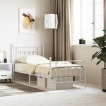 vidaXL Cadre de lit métal avec tête de lit/pied de lit blanc 90x200 cm