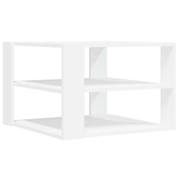 vidaXL Table basse blanc 59 5x59 5x40 cm bois d'ingénierie