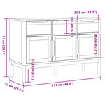 vidaXL Buffet FLORO blanc 114x43x74 cm bois massif de pin