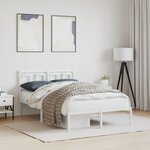 vidaXL Cadre de lit métal avec tête de lit blanc 120x200 cm