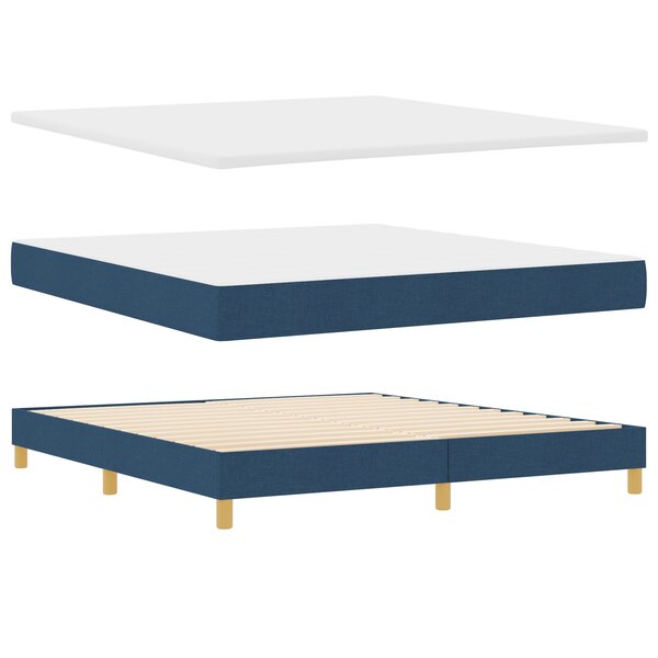 vidaXL Lit à ressorts avec matelas bleu 180x200 cm en tissu