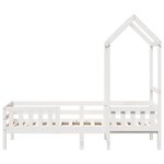vidaXL Cadre de lit avec toit blanc 90x190 cm bois massif de pin