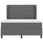 Lit à ressort vidaXL avec matelas gris foncé 140x200 cm en tissu