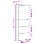 vidaXL Armoire à chaussures avec miroir 5 niveaux noir 63x17x169 5 cm