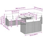 vidaXL Ensemble de canapé de jardin 9 pièces avec coussins gris en poly rotin
