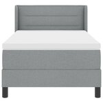 Lit à ressorts gris clair vidaXL avec matelas 90x190 cm en tissu