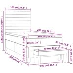 vidaXL Sommier à lattes de lit avec matelas Noir 100x200 cm Tissu
