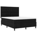 vidaXL Lit avec sommier avec matelas & LED noir 140x200 cm en tissu