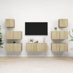 vidaXL Ensemble de meuble TV 7 Pièces Chêne sonoma Bois d'ingénierie