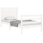 vidaXL Cadre de lit sans matelas blanc bois massif