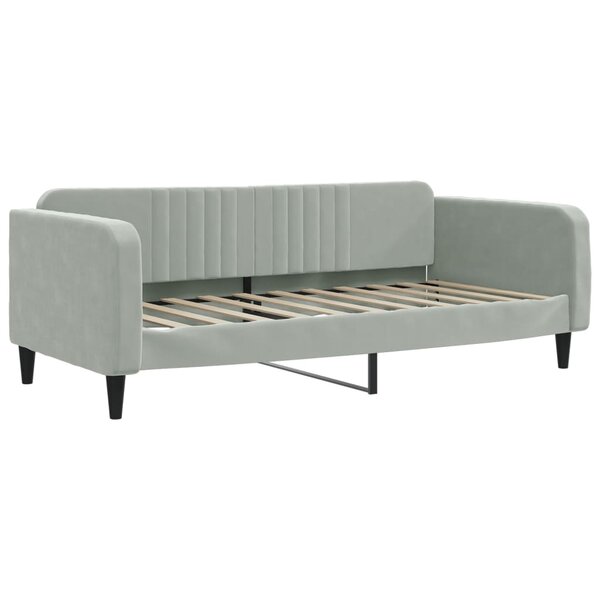 vidaXL Lit de repos gris clair 90x190 cm velours