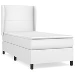 vidaXL Sommier à lattes de lit avec matelas Blanc 90x190 cm Similicuir