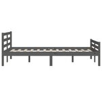 vidaXL Cadre de lit sans matelas gris bois massif 160x200 cm