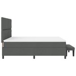 vidaXL Lit à ressort avec matelas et banc gris foncé 180x200 cm en tissu