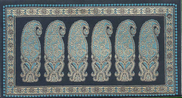 PAPERTREE SARI Lot de 5 Enveloppes cadeau 19x10cm- Marine/Turquoise