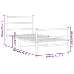 vidaXL Cadre de lit métal avec tête de lit/pied de lit blanc 100x190cm