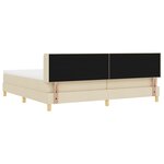 Lit à ressorts vidaXL avec matelas crème 200x200 cm en tissu