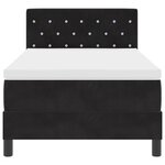 Lit à sommier box avec matelas noir 90x200 cm en velours