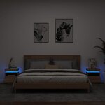 vidaXL Armoires de chevet avec lumières LED 2 Pièces chêne sonoma