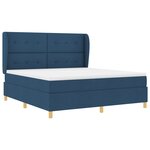 Lit à ressorts tapissé bleu vidaXL avec matelas 180x200 cm