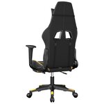 vidaXL Chaise de jeu avec repose-pied Noir et doré Similicuir
