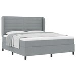 Lit à ressorts vidaXL avec matelas gris clair 180x200 cm en tissu